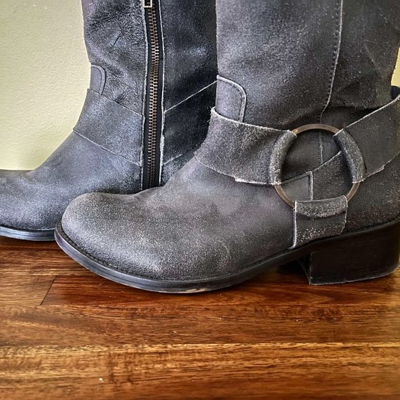 Patron by Perugia Rickey Womens Tall Gray Distressed Leather Boots_Size 7 - Picture 7 of 7